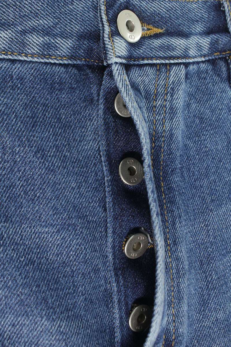 DIOR 26SS Side Stripe Logo Wide Indigo Denim Size 31
