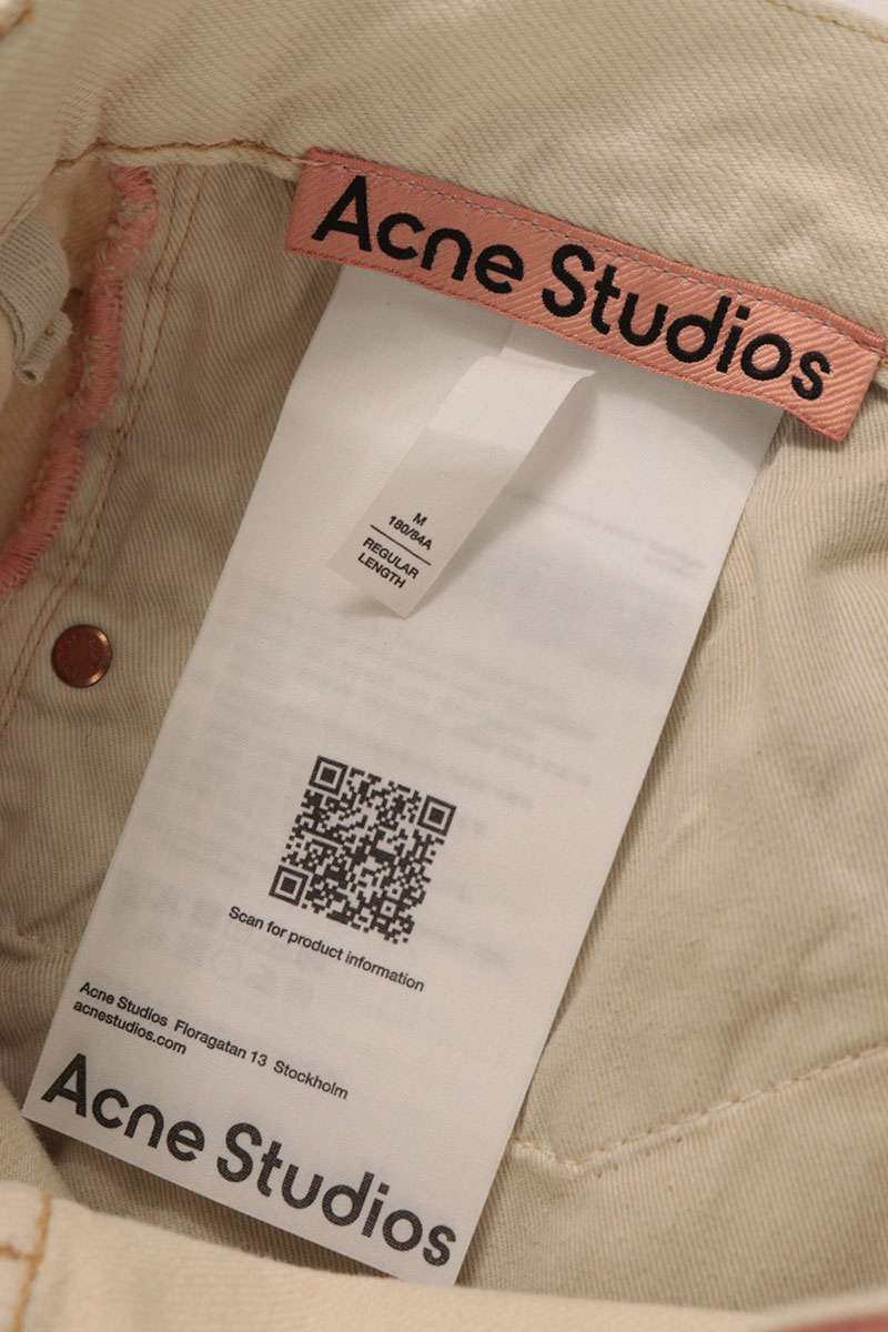 ACNE STUDIOS 26SS Painted Flare Denim Pants Beige Size 32