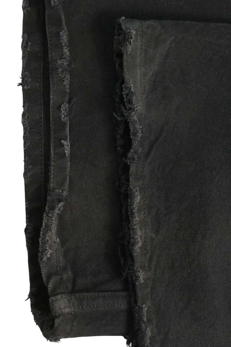 BALENCIAGA Black Damaged Knee Tuck Baggy Denim Size 28