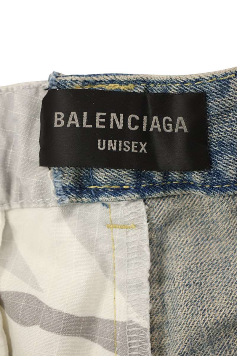 BALENCIAGA 24SS Hybrid Baggy Denim Indigo Multi Size XS