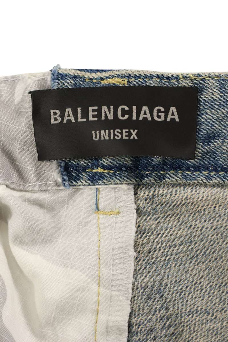 BALENCIAGA 24SS Hybrid Baggy Denim Jeans Indigo Multi Size M