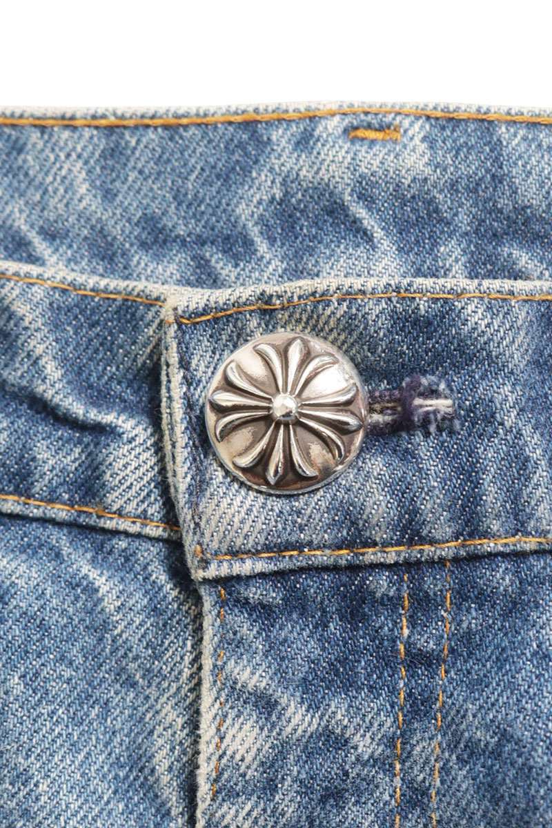 Chrome Hearts U VNTG 517 Cross Patch Washed Jeans Size 33