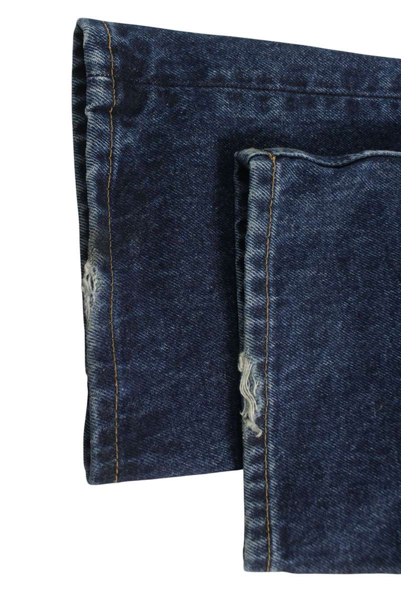 PRADA GEP358 Triangle Plate Back Denim Blue Size 31