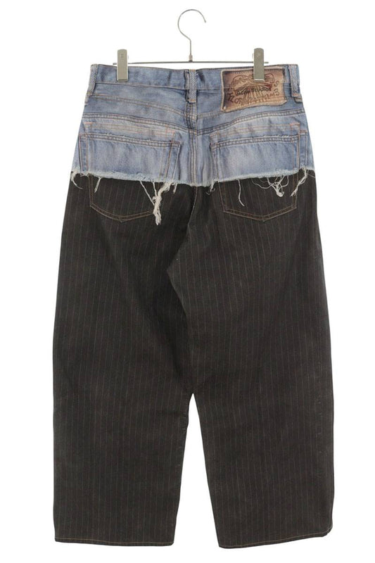 ACNE STUDIOS Trompe L'oeil Print Denim Pants Multi Size 32