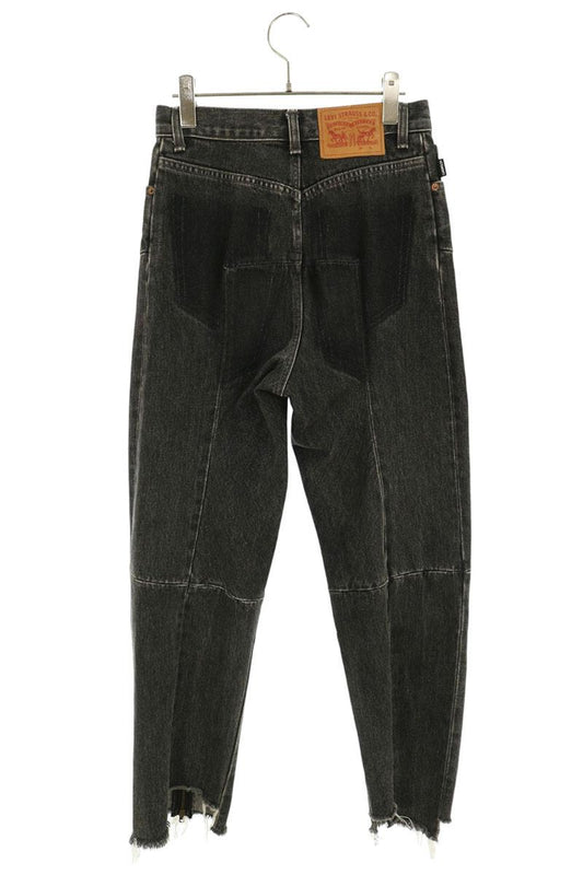 VETEMENTS Black Reconstructed Zip Denim Pants Size S