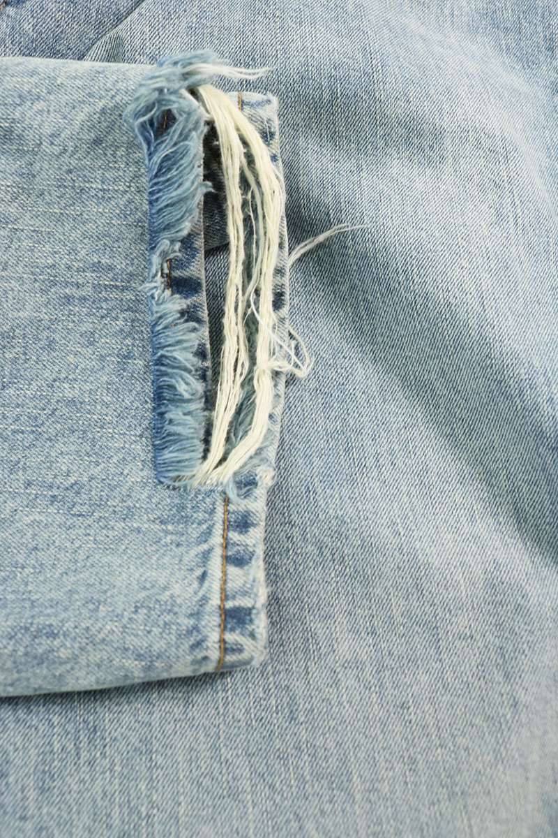 BALENCIAGA Distressed Baggy Jeans Light Blue Size M