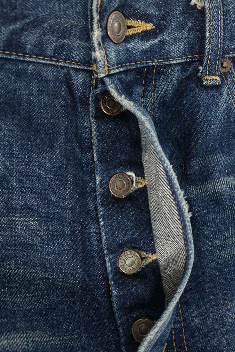 CELINE Cut-Off Denim Pants Blue Size 32