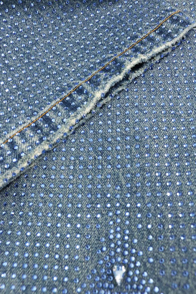 Birth Of Royal Child Light Stone Embellished Denim Size S