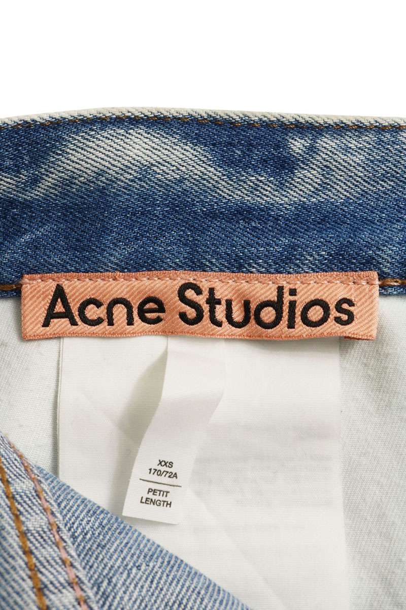 ACNE STUDIOS Coated Denim Button-Fly Black Size XXS