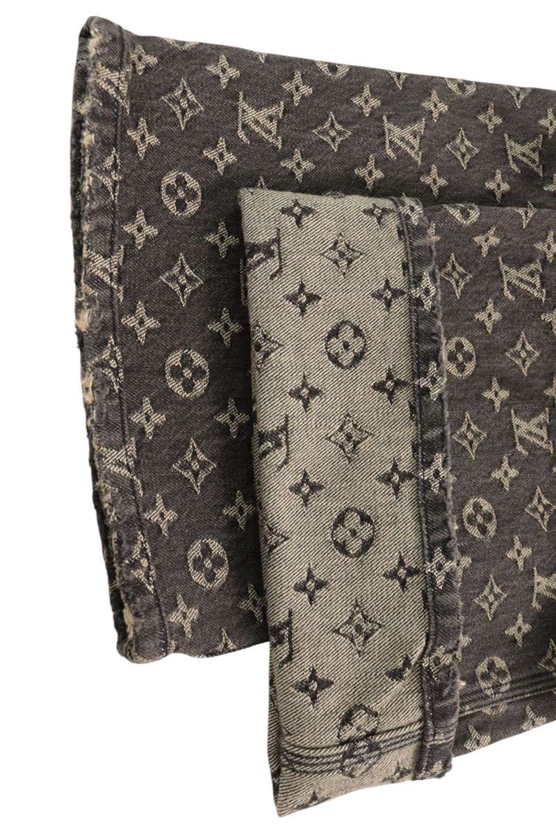 LOUISVUITTON Monogram Jacquard Baggy Jeans Black Size 31