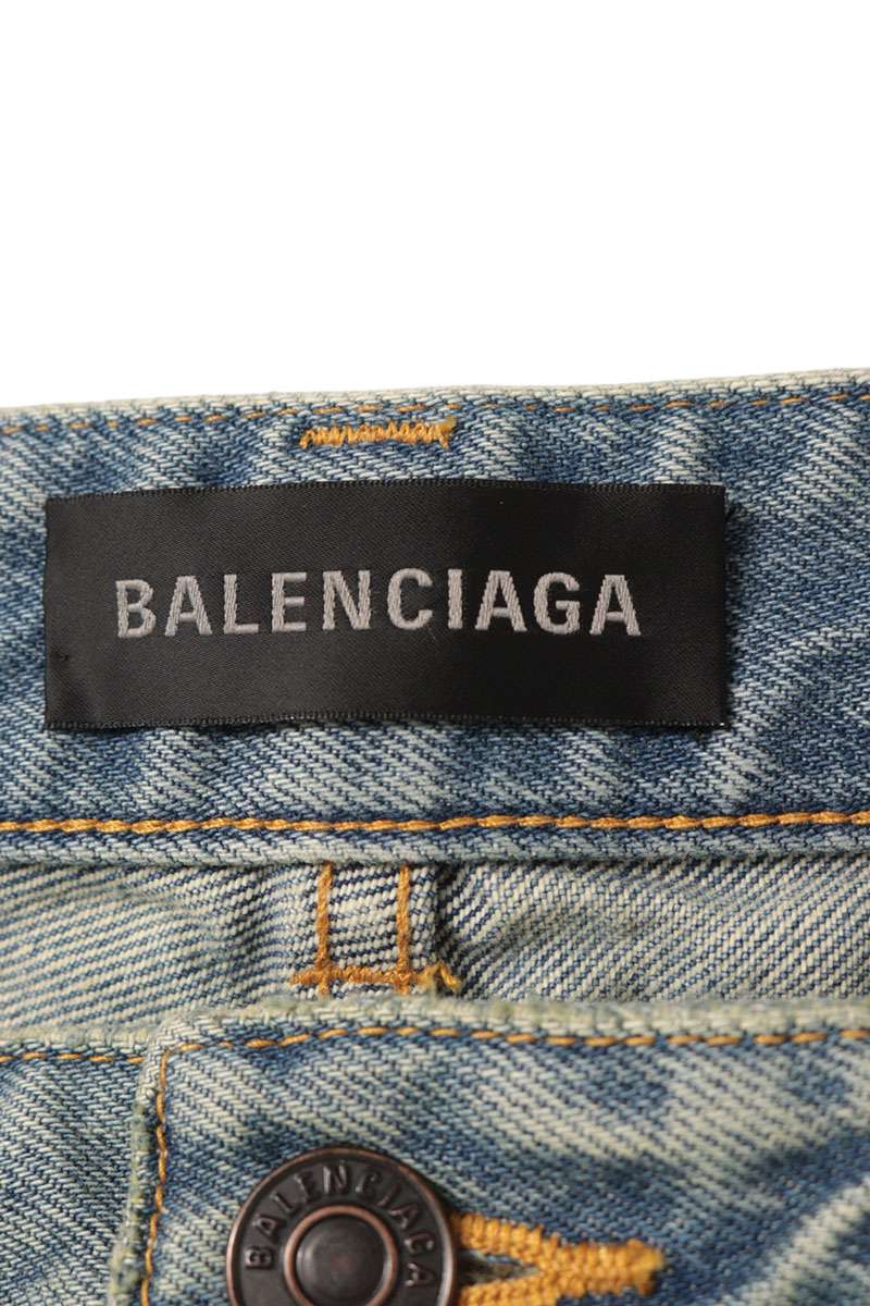 BALENCIAGA Biker Dart Denim Jeans Blue Size 32