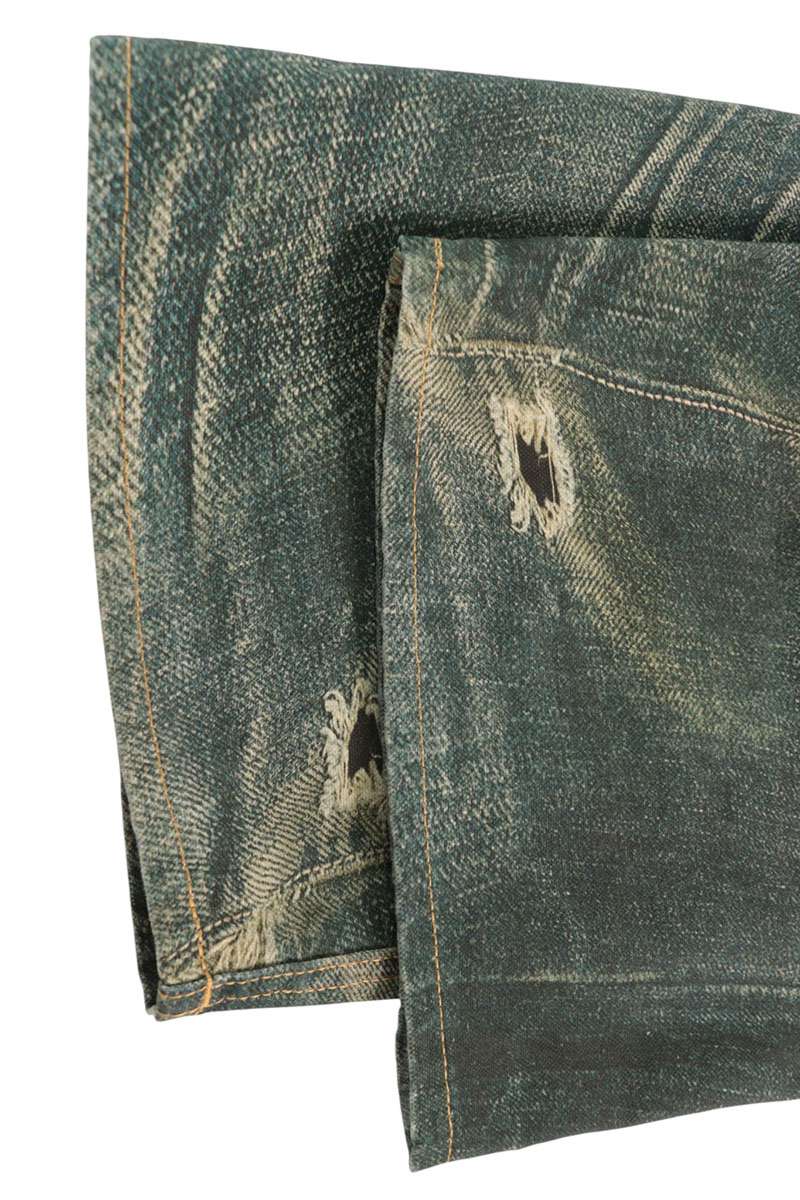 ACNE STUDIOS 1981M Keychain Print Baggy Jeans Blue Size 46