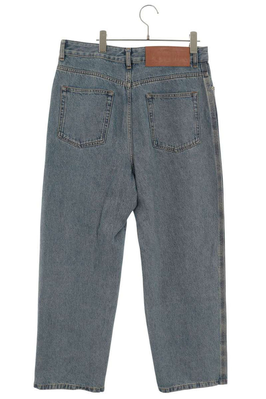 LOEWE Anagram Embroidery Baggy Denim Jeans Indigo Size 50