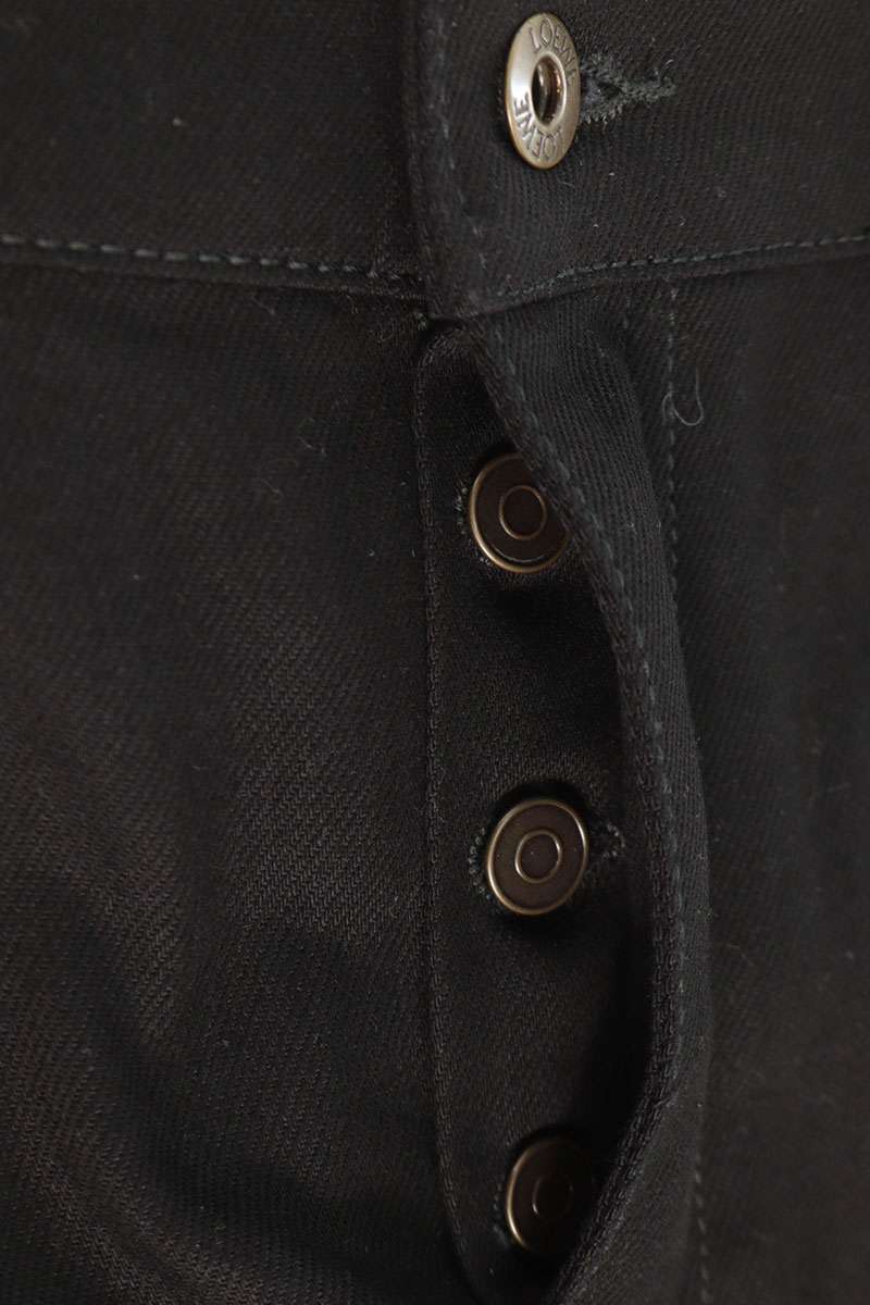 LOEWE Black Zipper Hem Button-Fly Jeans Size 48