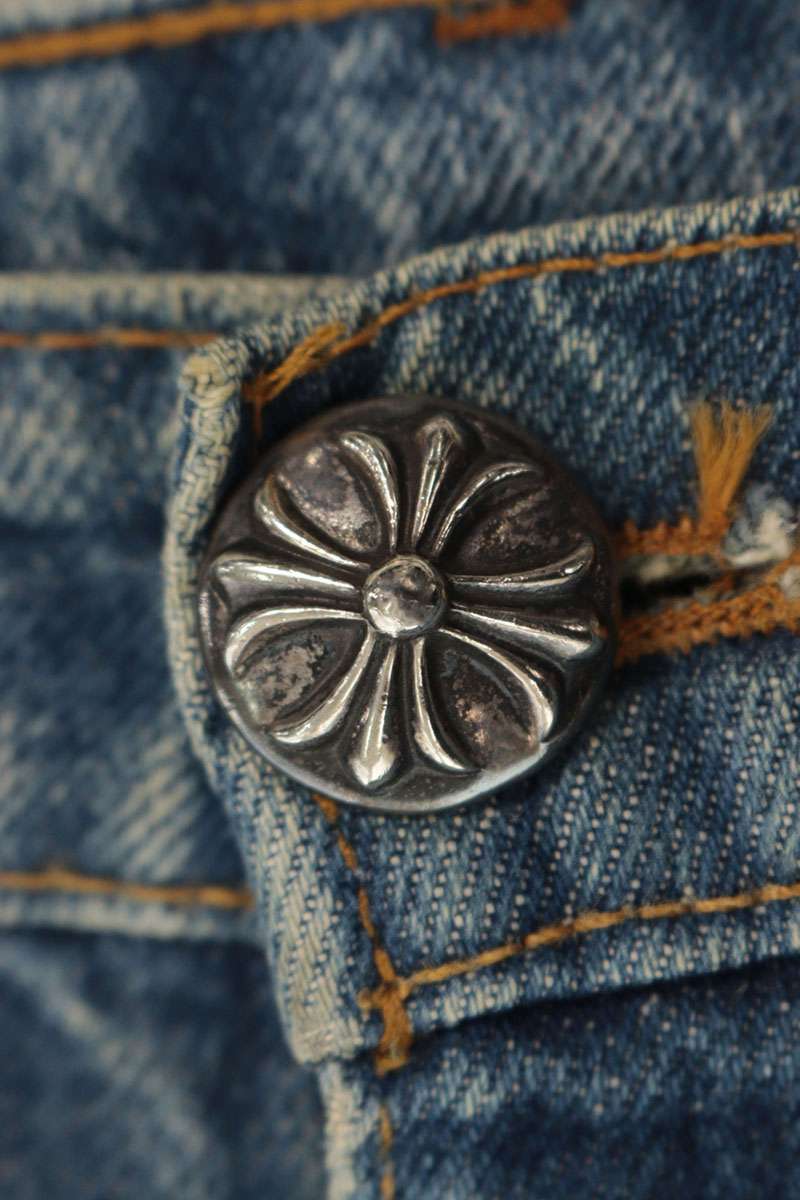 Chrome Hearts U VNTG JEAN BLU ORNG TAB Patch Jeans Size 29