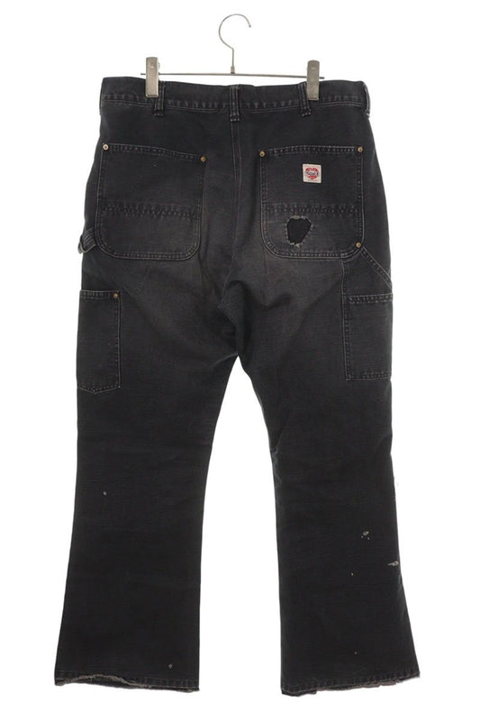SAINT MICHAEL Paint Distressed Double Jeans Black Size M