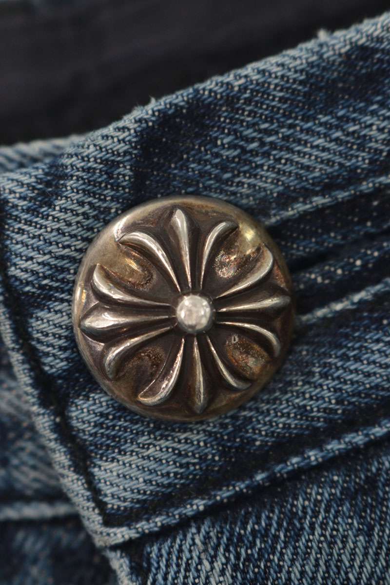 Chrome Hearts JEAN SL FLEURKNEE Cross Patch Denim Size 32