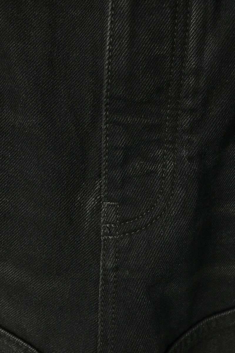 BALENCIAGA Flower Drawcord Baggy Jeans Black Size XS