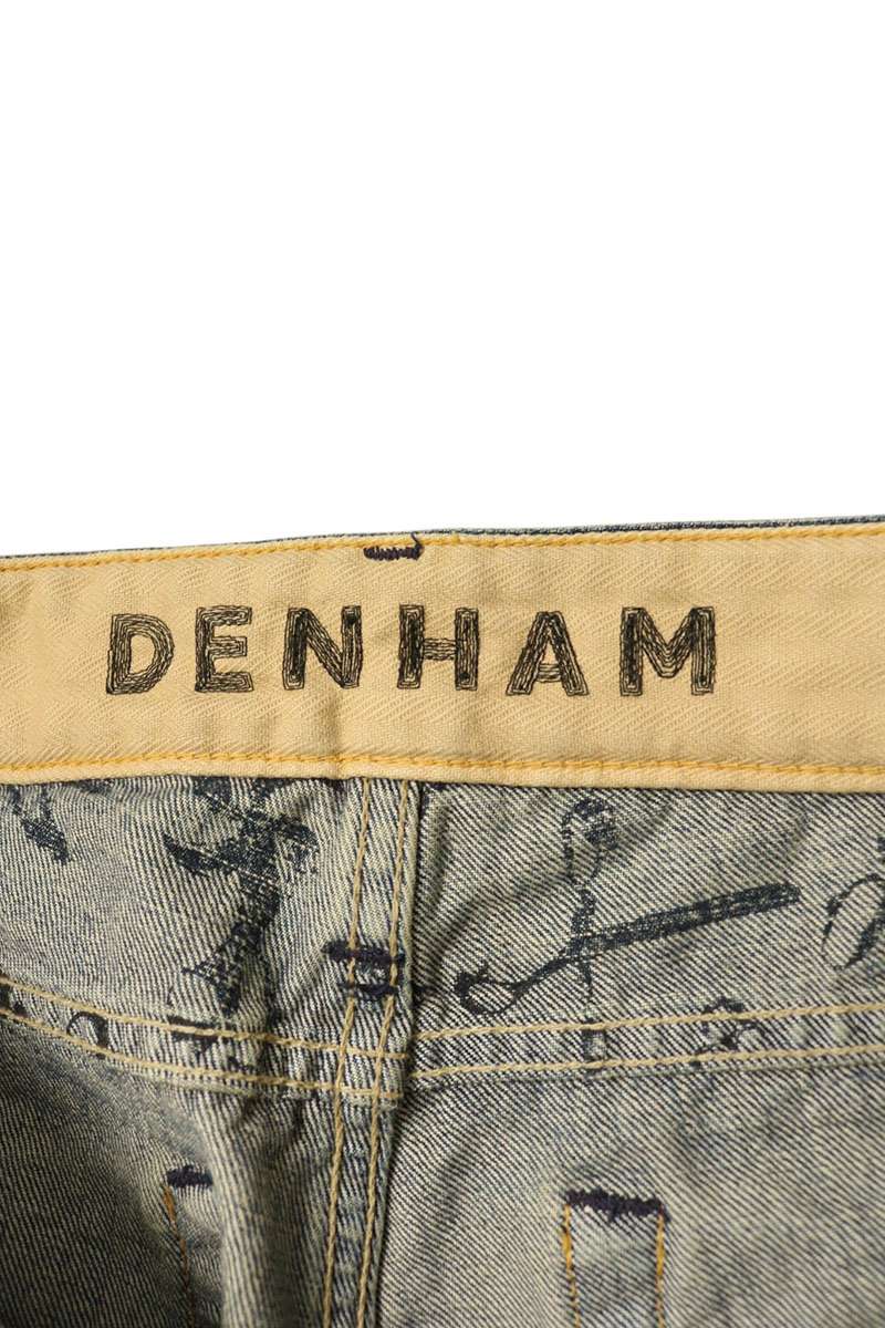 DENHAM RAZOR MIJG Distressed Repair Jeans Size 30
