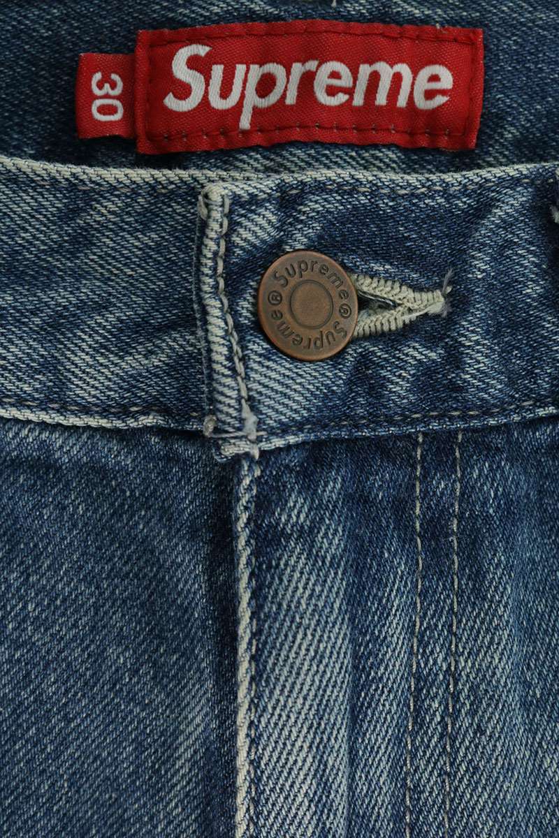 SUPREME Worn Double Knee Denim Painter Jean Blue Size 30