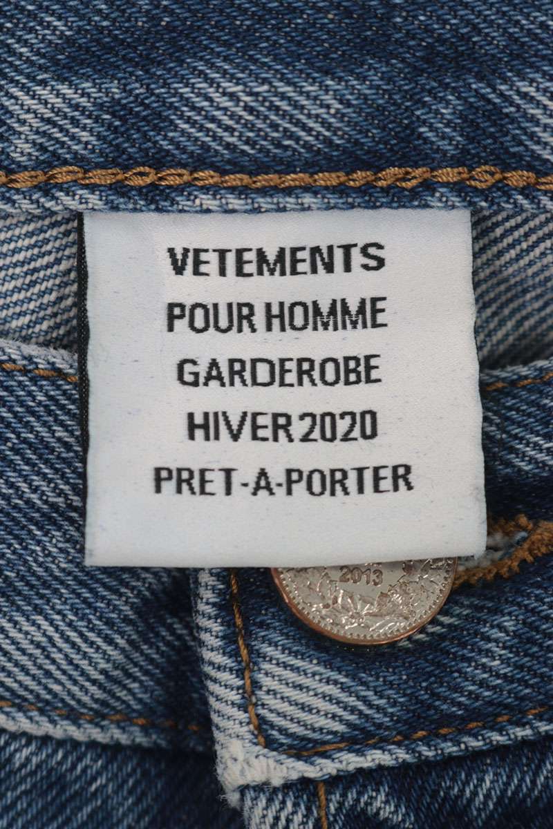 VETEMENTS Company Logo Print Jeans Indigo Size M