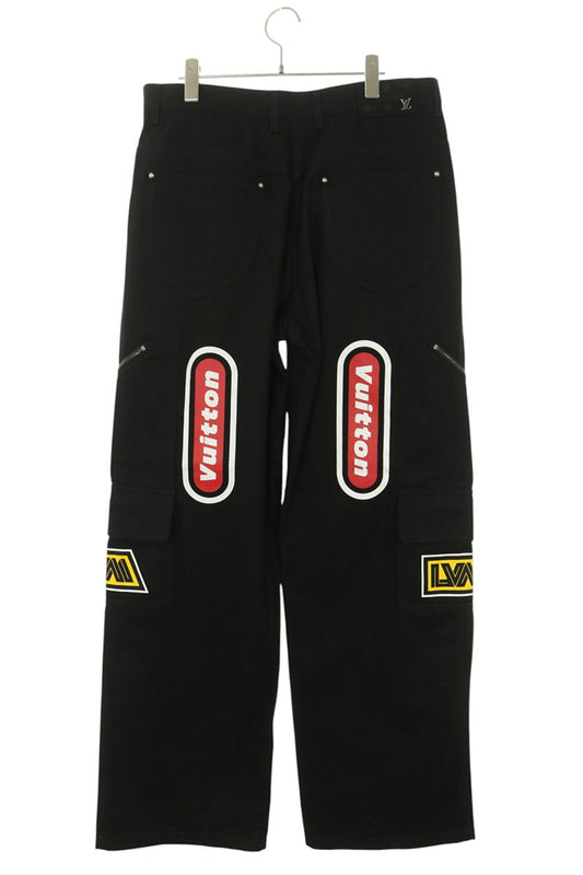 LOUISVUITTON 23AW Logo Racing Black Denim Size 32