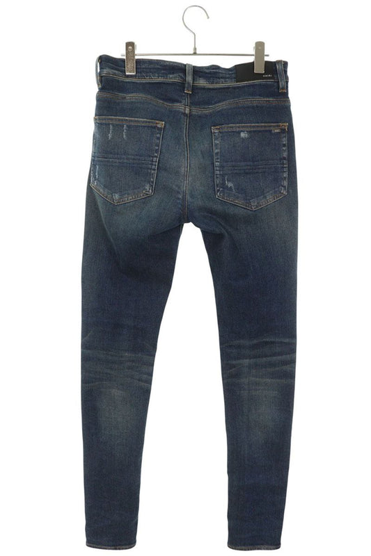 AMIRI MX1 Bellows Leather Distressed Skinny Jeans Size 32