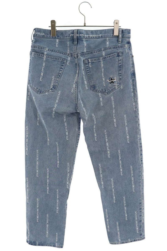 SUPREME 20AW Logo Stripe Jacquard Regular Jeans Size 30