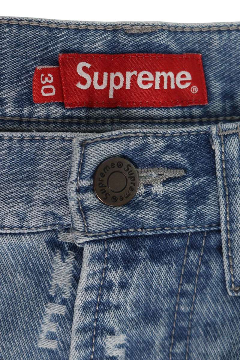 SUPREME 20AW Logo Stripe Jacquard Regular Jeans Size 30