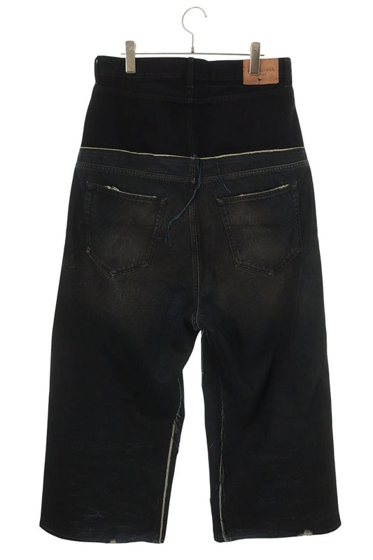 BALENCIAGA Cut-Up Damaged Baggy Denim Jeans Size XS