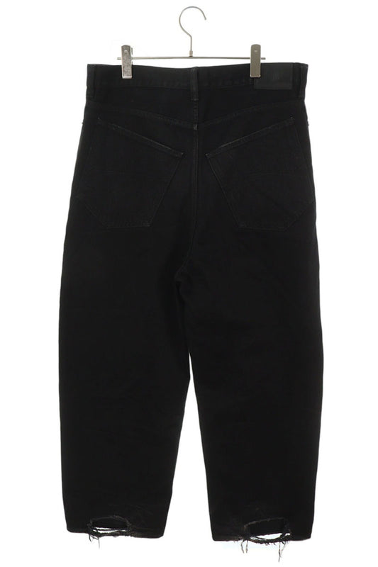 BALENCIAGA Distressed Baggy Denim Jeans Black Size M