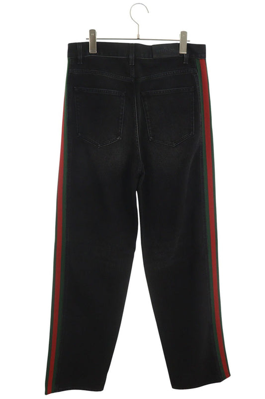 GUCCI AW26 Web Insert Denim Jeans Black Size 31