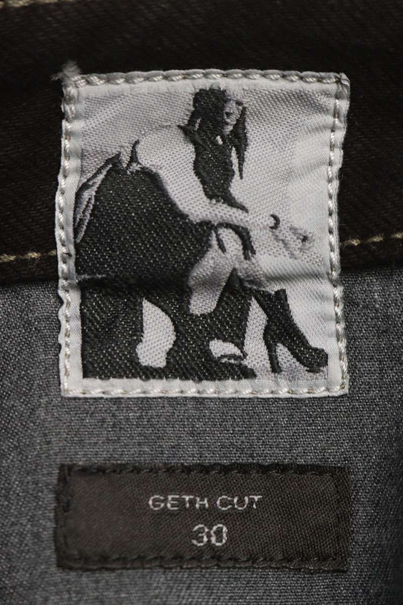 DRKSHDW 26SS BW Geth 13oz Waxed Denim Jeans Black Size 30