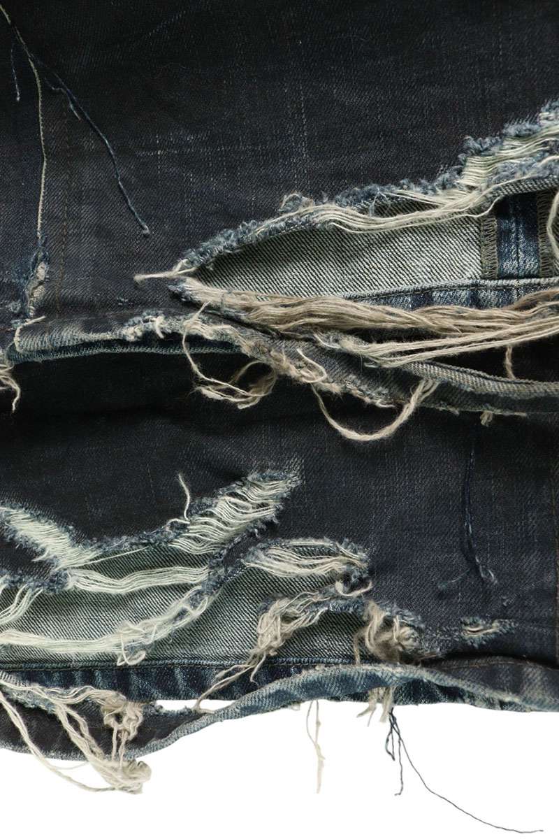 BALENCIAGA Cut-Up Damaged Baggy Denim Jeans Multi Size XS