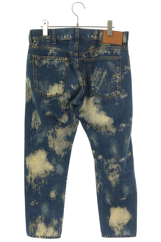 GUCCI 17SS Studs Bleached Button Fly Denim Size 30