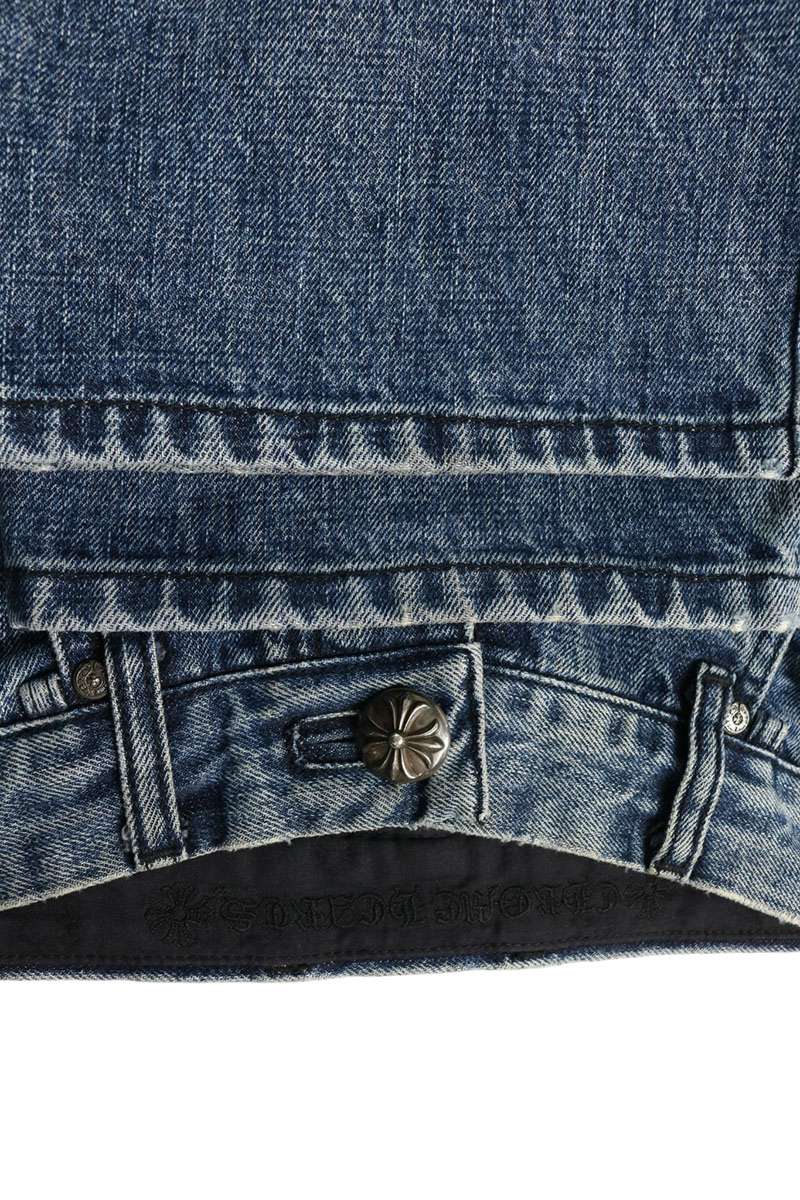 Chrome Hearts Washed Cross Patch Denim Jeans Blue Size 32