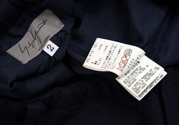 Yohji Yamamoto POUR HOMME Shrunk Wool Pants Navy Size 2