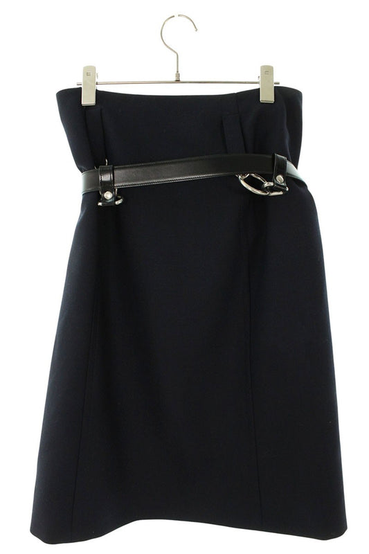 PRADA FROM THE RUNWAY Belted Skirt Navy Size 38S