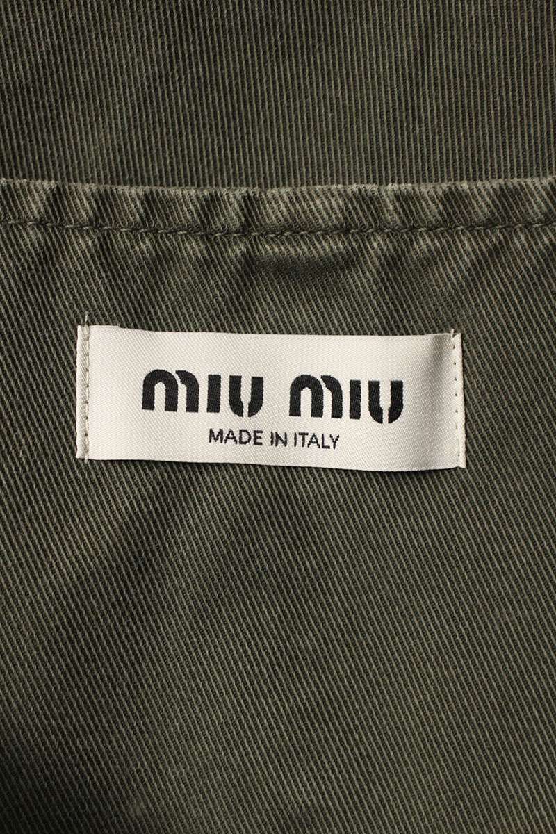 miumiu Garment-Dyed Gabardine Overalls Green Size 38