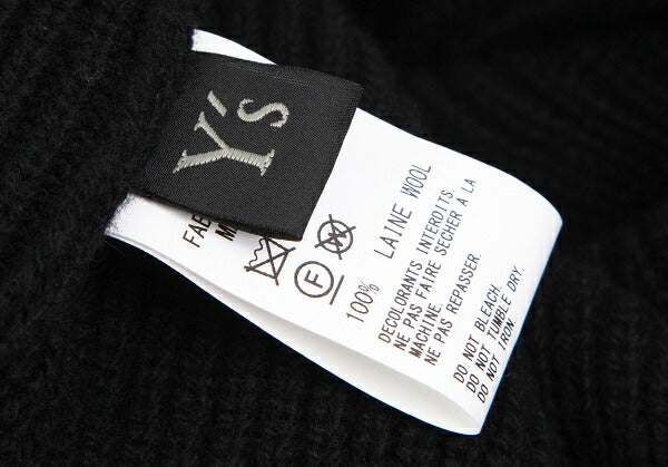 Y's Wool Back Slit Sleeveless Rib Knit Sweater Black Size F