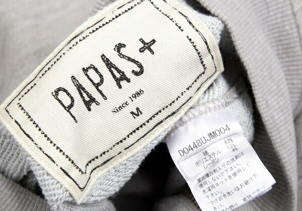 Papas Cotton Poly Logo Embroidered Zip Jacket Gray Size M