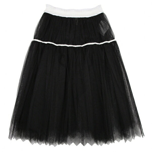 COMME des GARCONS Tulle Overlay Design Skirt Black Size M