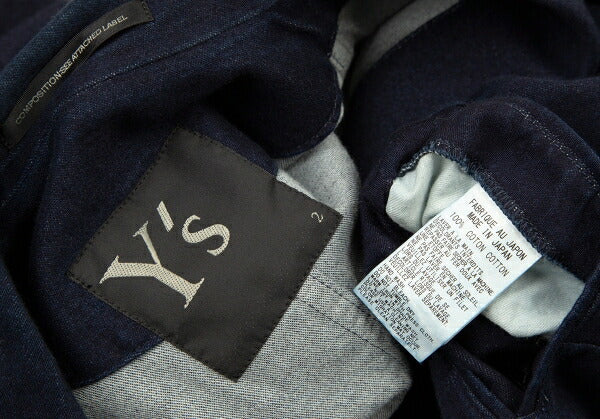 Y's 15AW Cotton Double-Breasted Jacket Indigo Size 2