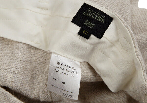 Jean Paul GAULTIER HOMME Linen Hem Pants Beige Size 48