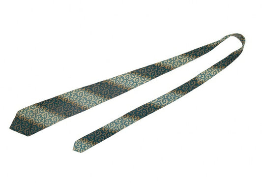 Jean Paul GAULTIER HOMME Silk Tribal Regimental Green Blue Tie