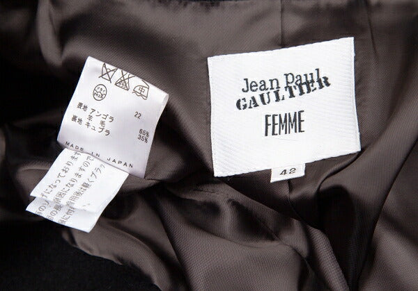 Jean Paul GAULTIER FEMME Angora Wool Coat Black Size 42