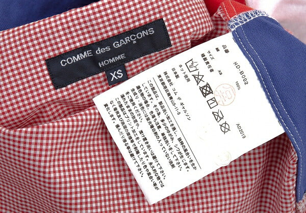 COMME des GARCONS HOMME 19AW Patchwork Shirt Red Size XS