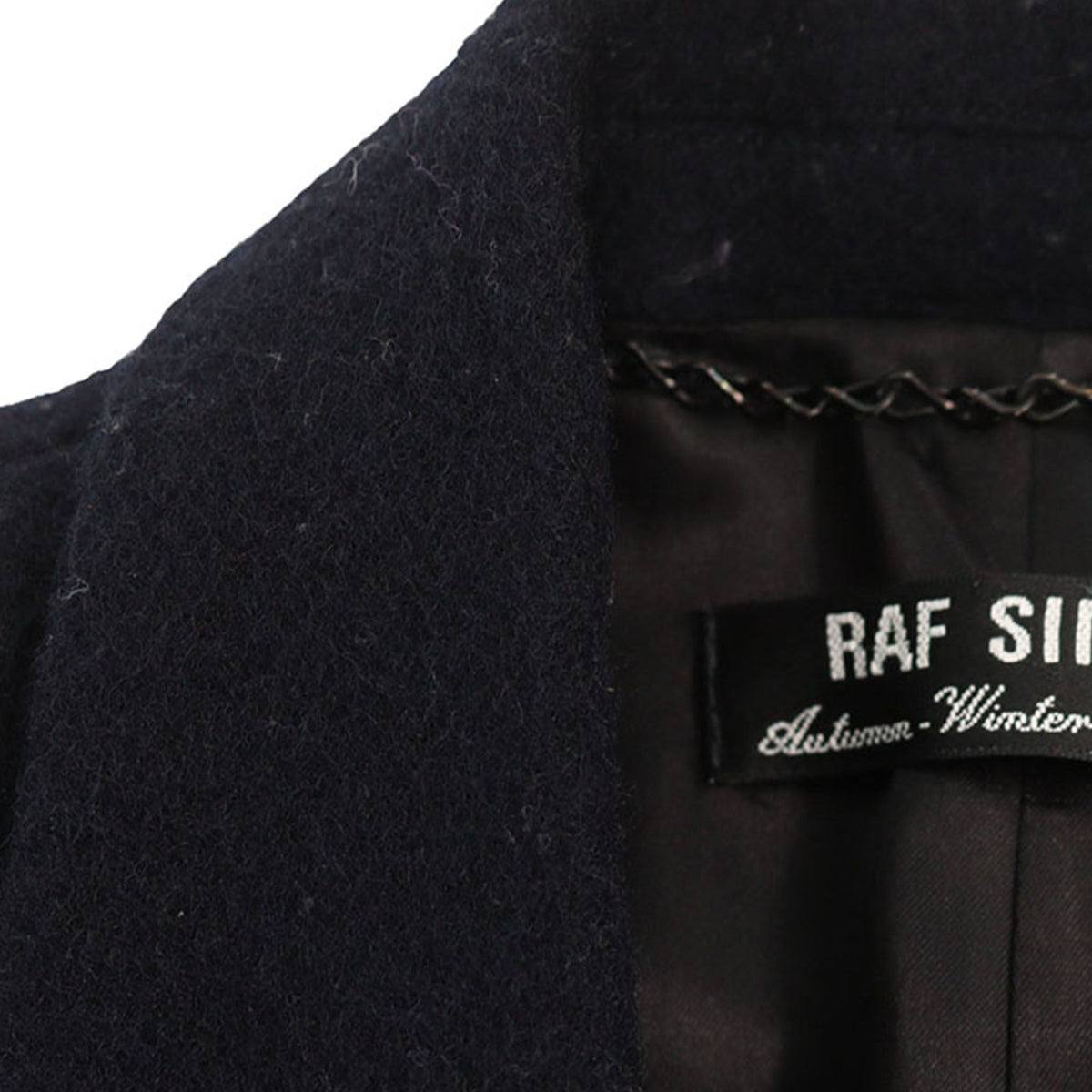 RAF SIMONS 2000 A/W Wool Coat Navy Size 46