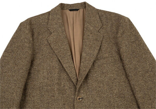 Papas Moon Tweed 3B Jacket Beige Brown Wool Size 50L