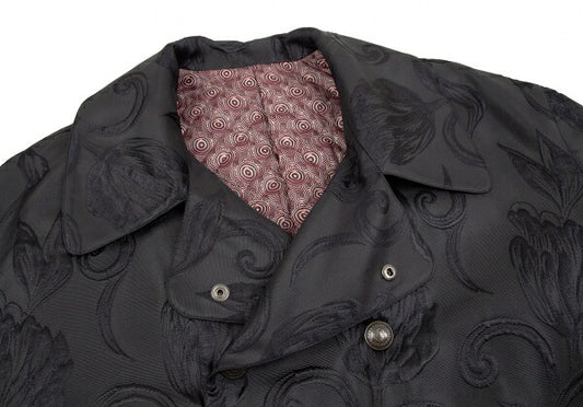 Jean Paul GAULTIER HOMME Jacquard Coat Black Size 48